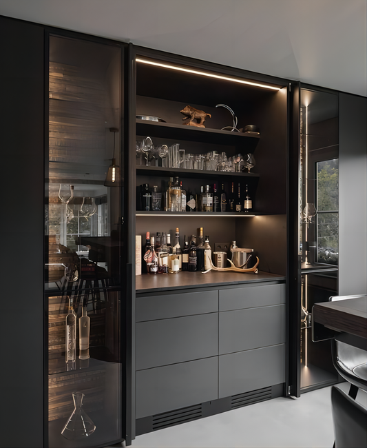 Customized Modern Black Kitchen Cupboards,Modern Black Kitchen Cabinets,Personalized Modern Black Kitchen Cupboards,Tailor-Made Black Contemporary Cabinets